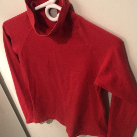 Stellar Cardinal Red Nike Stretchy Cotton Turtleneck 90/10 Cotton Spandex SZ M - Picture 3 of 8